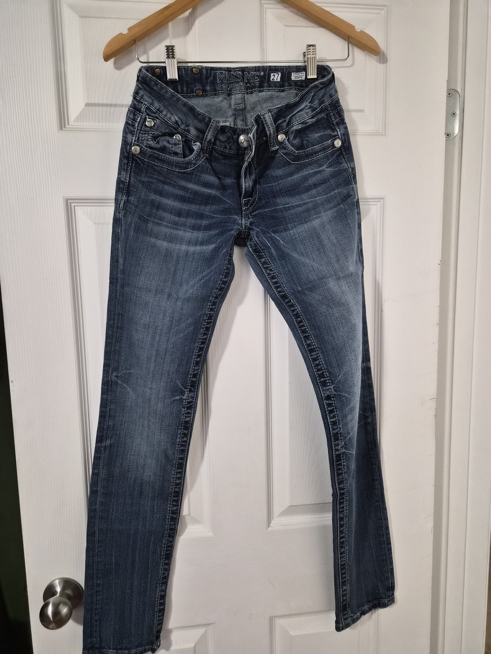 Miss Me Washed Blue Skinny Jeans